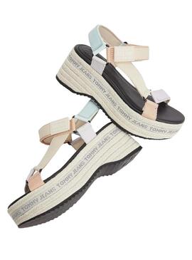 Sandali Tommy Jeans Wedge Oxygen Multicolor