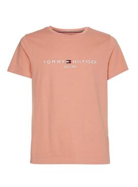 T-Shirt Tommy Hilfiger Logo Corallo per Uomo