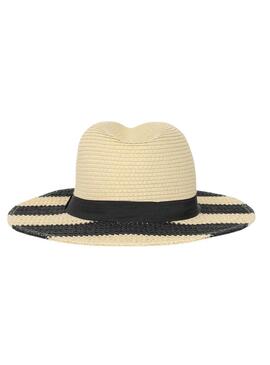 Cappello Pieces Chola Beige Strisce per Donna