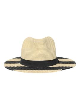 Cappello Pieces Chola Beige Strisce per Donna