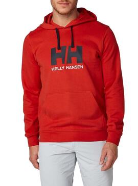 Felpe Helly Hansen Logo Hoodie Rosso Uomo