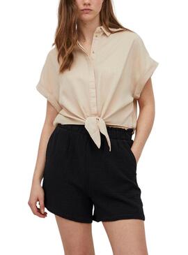 Camicia Vila Mandy Listi Beige per Donna