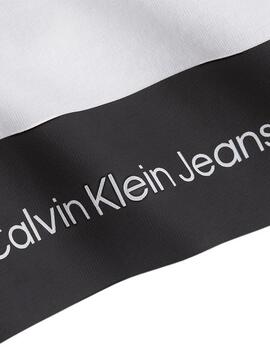 T-Shirt Calvin Klein Contrast Instit Bianco