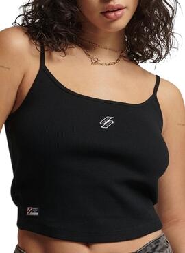 T-Shirt Superdry Code Tirantes Nero per Donna