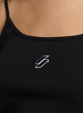 T-Shirt Superdry Code Tirantes Nero per Donna