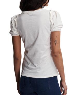 T-Shirt Naf Naf Resort Club Bianco per Donna