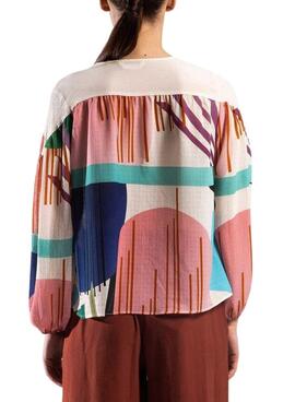 Camicia Naf Naf Sstampata Multicolor Formas Donna