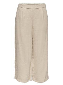 Pantaloni Only Carisa Mago Beige per Donna