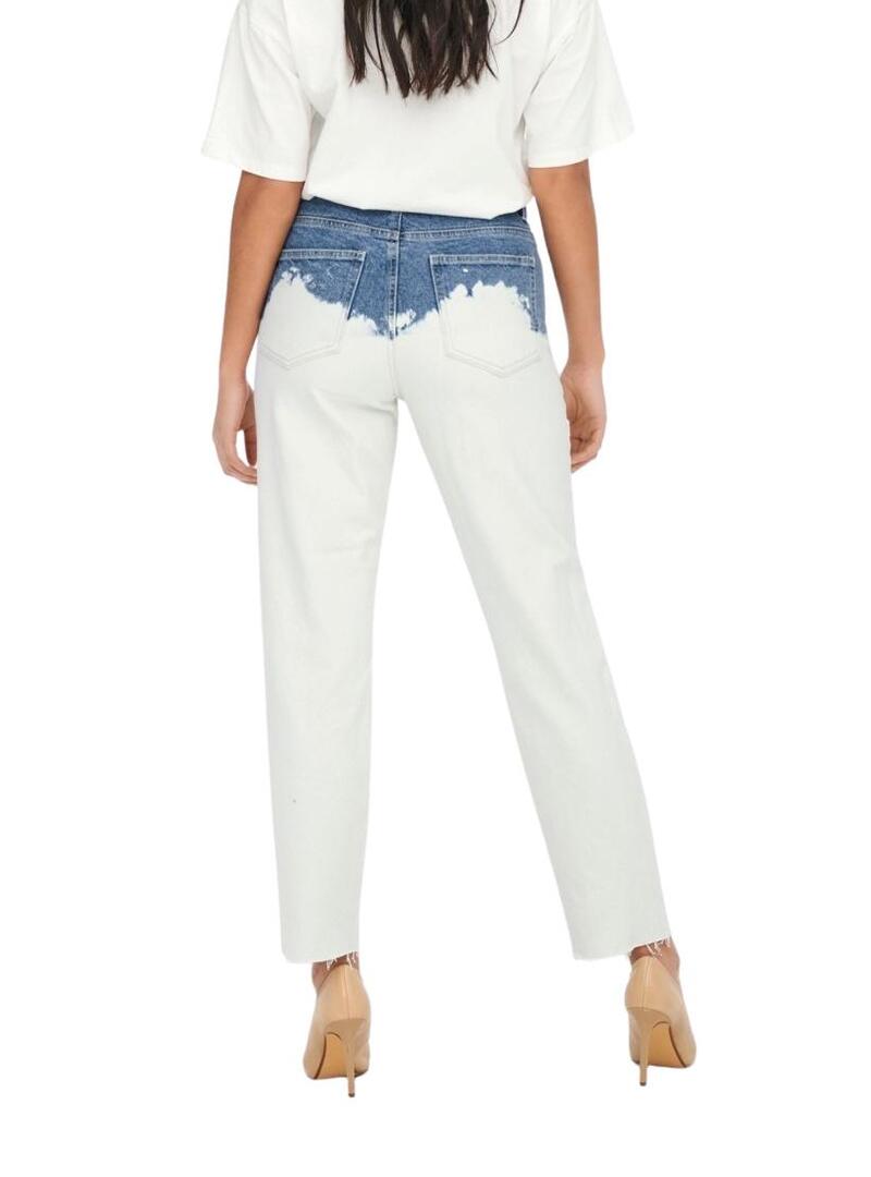 Pantaloni vaquero Only Emily Life Bianco per Donna