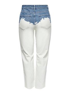 Pantaloni vaquero Only Emily Life Bianco per Donna