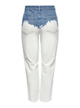 Pantaloni vaquero Only Emily Life Bianco per Donna