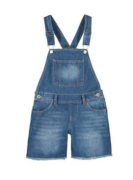 Salopette Levis Railroad Stripe Blu per Bambina