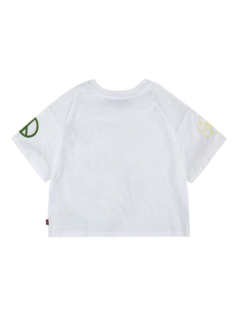 T-Shirt Levis Patches Tie Dye Bianco per Bambina