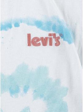 T-Shirt Levis Patches Tie Dye Bianco per Bambina