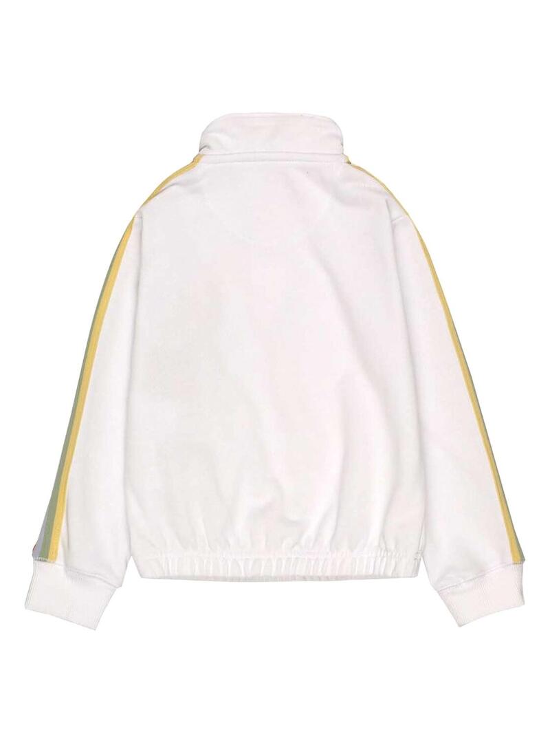 Felpa Levis Half Zip Logo Bianco per Bambina