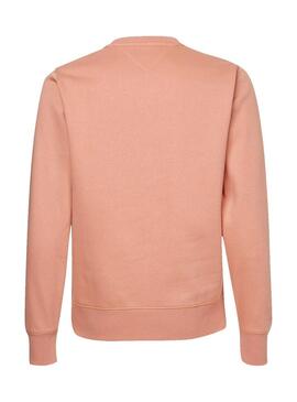 Felpa Tommy Hilfiger Logo Rosa per Uomo