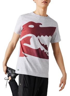 T-Shirt Lacoste Novak Djokovic Grigio per Uomo