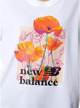 T-Shirt New Balance Essentials Super Bloom Bianco