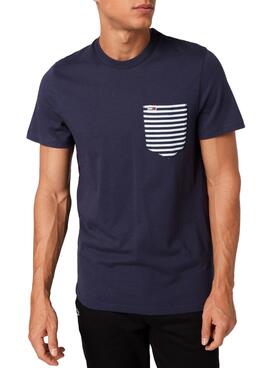 T-Shirt Tommy Jeans Contrast Pocket Blu Navy Uomo