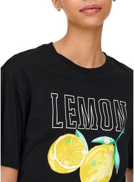 T-Shirt Only Stampa di frutta Nero Donna