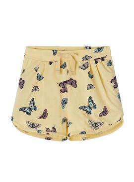 Shorts Name It Jia Farfalla Giallo per Bambina