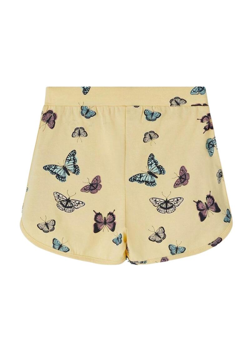 Shorts Name It Jia Farfalla Giallo per Bambina