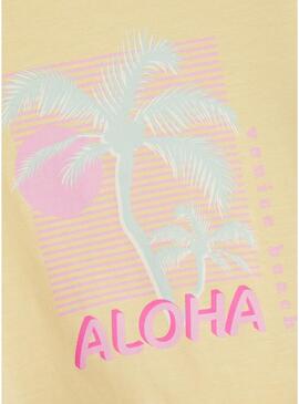T-Shirt Name It Jesa Aloha Giallo per Bambina