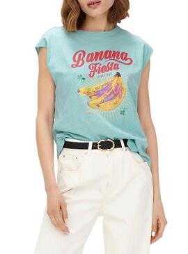 T-Shirt Only Banja Banana Blu per Donna