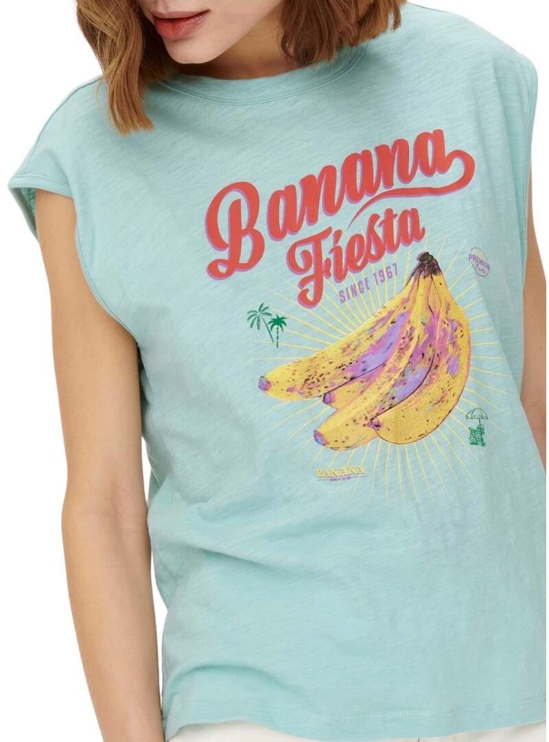 T-Shirt Only Banja Banana Blu per Donna