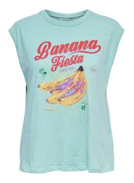 T-Shirt Only Banja Banana Blu per Donna