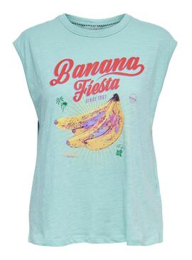 T-Shirt Only Banja Banana Blu per Donna