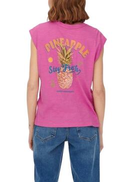 T-Shirt Only Banja Ananas Rosa per Bambina