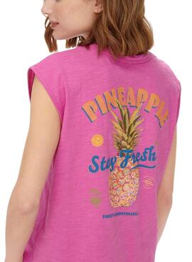 T-Shirt Only Banja Ananas Rosa per Bambina