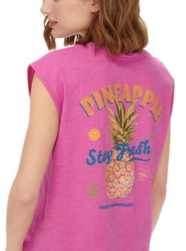 T-Shirt Only Banja Ananas Rosa per Bambina