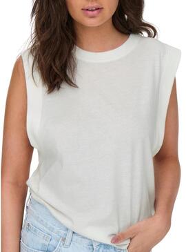 T-Shirt Only Maja Bianco per Donna