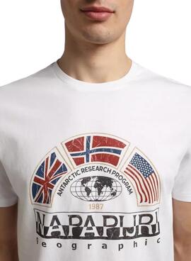 T-Shirt Napapijri S Turin Bianco per Uomo