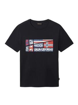 T-Shirt Napapijri S Turin Nero per Uomo