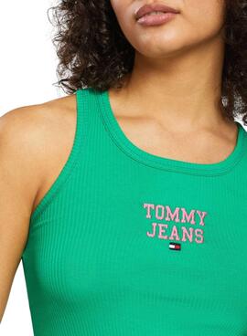 Top Crop Tommy Jeans POP DROP Verde per Donna