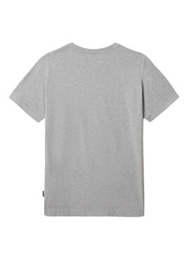 T-Shirt Napapijri Box Grigio per Uomo