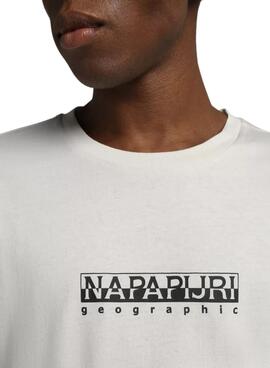 T-Shirt Napapijri Box Bianco per Uomo