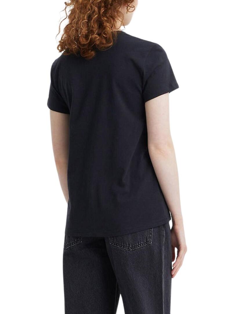 T-Shirt Levis The Perfect 501 Nero per Donna