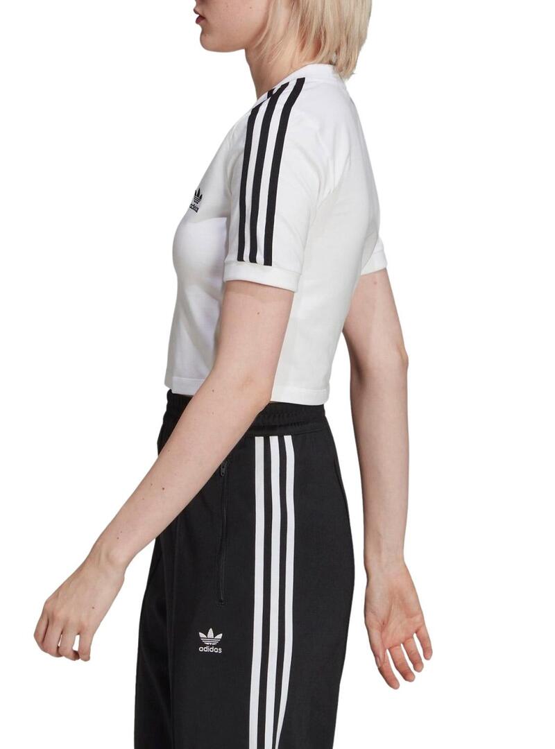 Top Crop Adidas Adicolor Bianco per Donna