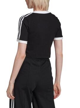 Top Crop Adidas Adicolor Nero Donna