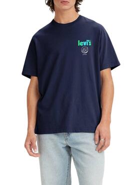 T-Shirt Levis Relaxed Fit Blu Navy per Uomo