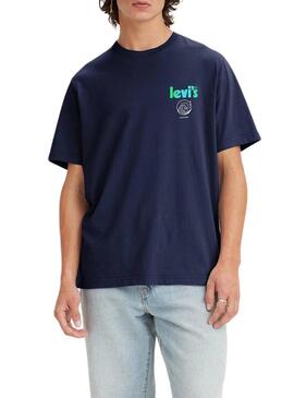 T-Shirt Levis Relaxed Fit Blu Navy per Uomo