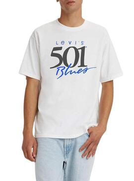 T-Shirt Levis Vintage Fit Graphic 501 Bianco
