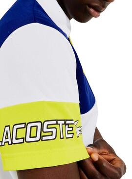Polo Lacoste Sport Colorblock Bianco per Uomo