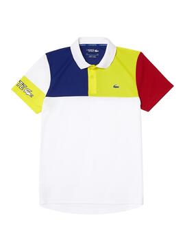 Polo Lacoste Sport Colorblock Bianco per Uomo