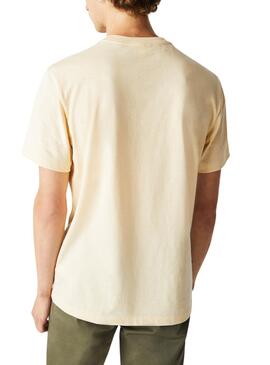 T-Shirt Lacoste Signature Yellow per Uomo