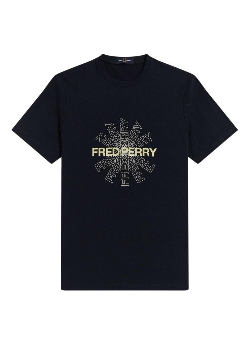 T-Shirt Fred Perry Graphic Blu Navy per Uomo